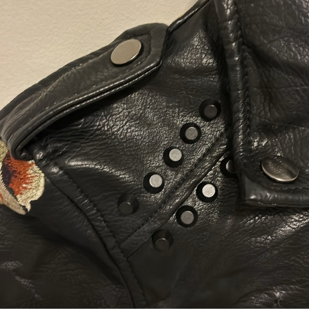 Vigoss Embroidered Floral Leather Jacket, Small, Black/Multi NWOT - Picture 10 of 12